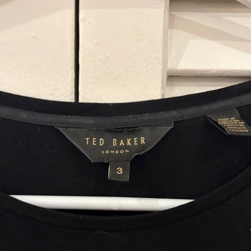 Ted Baker Black Top with Gold Accents - Picture 2 of 10
